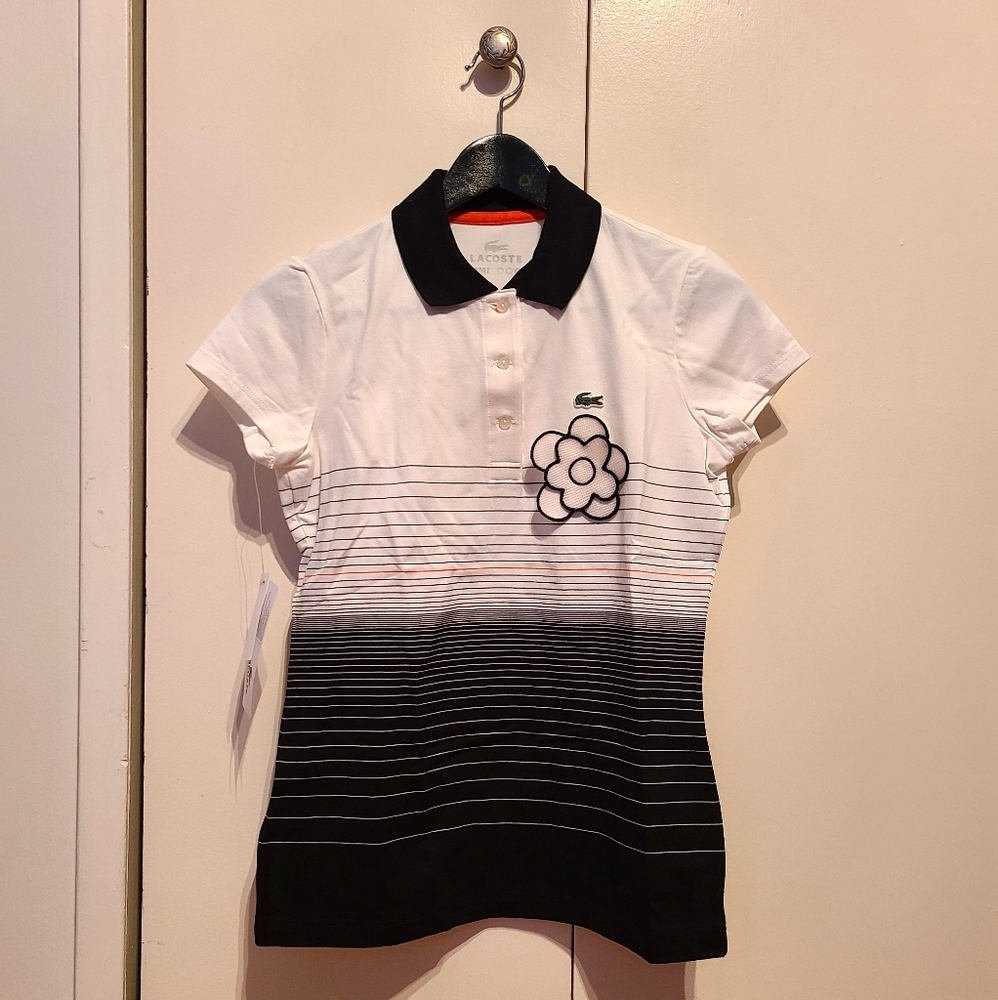 BNWT Lacoste Sport striped tennis polo shirt